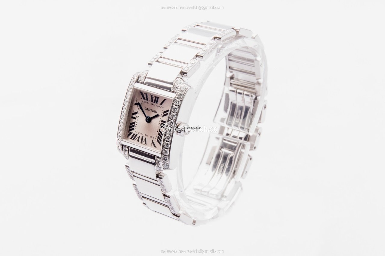 IMG_9085 Cartier Tank Francaise Womens watch Quartz White gold WE1002SF Replica 2