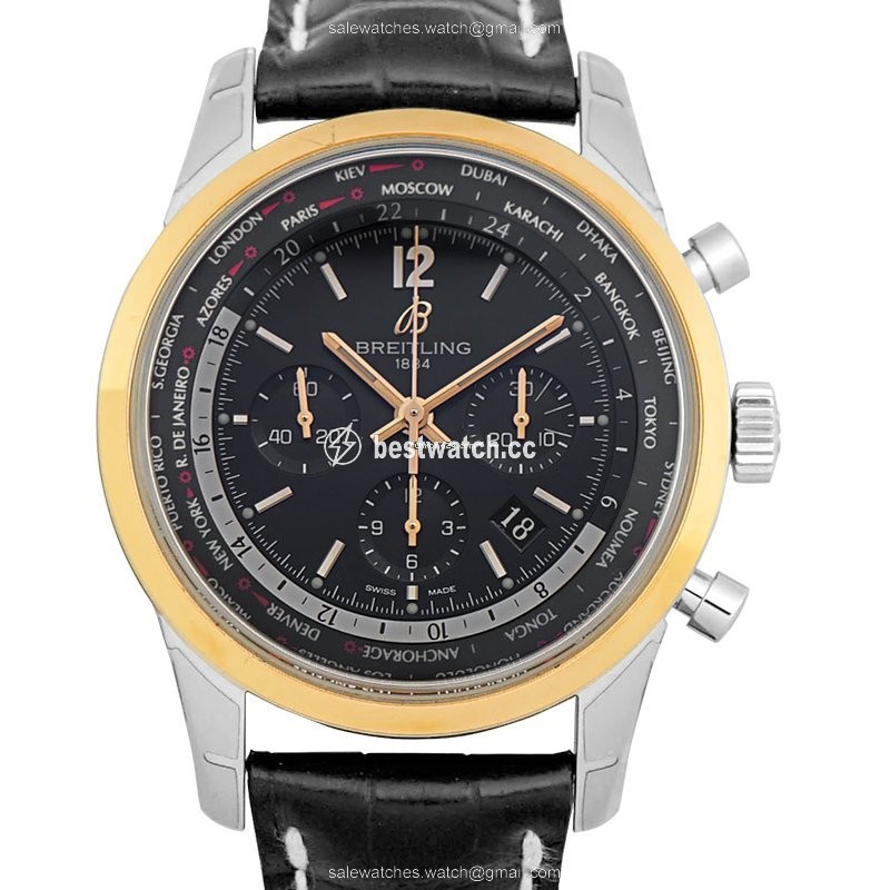 IMG_9085 Breitling Transocean Chronograph Unitime Mens watch Unisex Automatic Steel UB0510U4 BC26 Replica 2