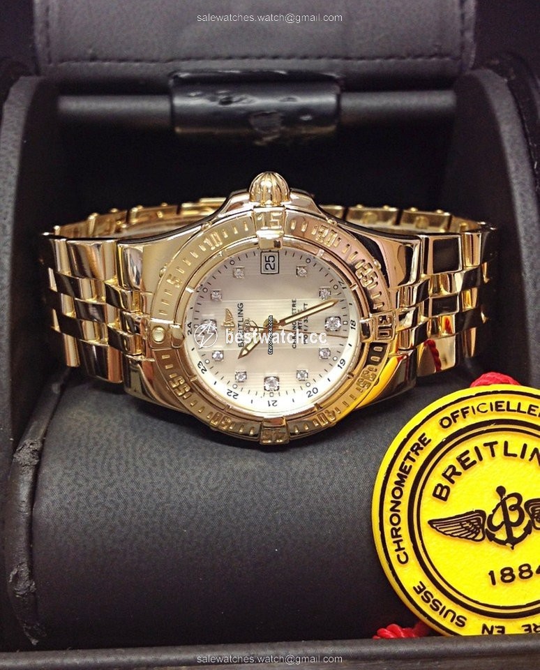 IMG_9085 Breitling Starliner Womens watch Quartz Yellow gold K71340 Replica 2