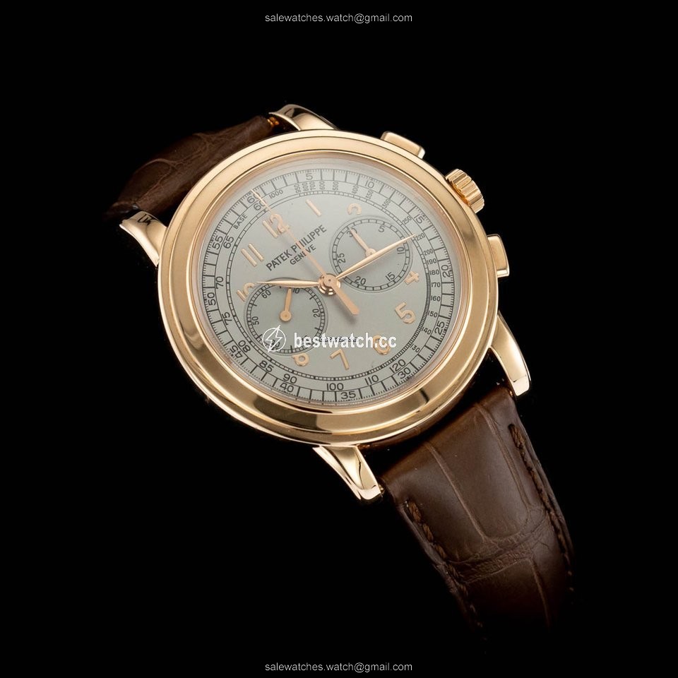 Patek Philippe Chronograph Mens watch Unisex Manual winding Rose gold 5070R-001 Replica 2