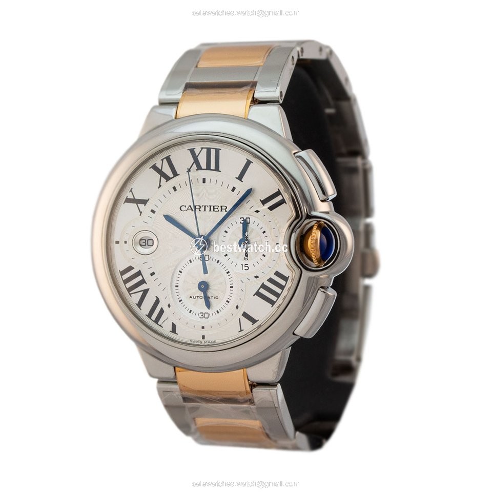 IMG_9085 Cartier Ballon Bleu 44mm Mens watch Unisex Automatic Gold Steel W6920075 Replica 2