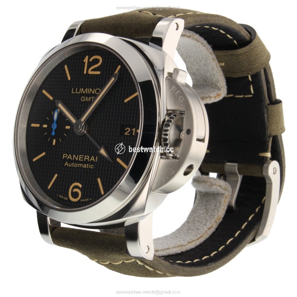 IMG_9086 Panerai Luminor 1950 3 Days GMT Automatic Mens watch Unisex Automatic Steel PAM01535 3
