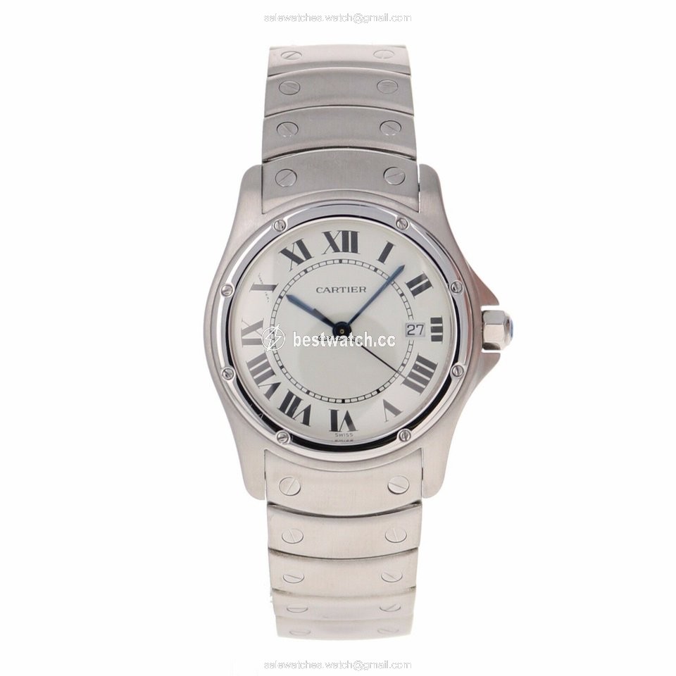 IMG_9086 Cartier Santos Womens watch Quartz Steel 1561-1 3