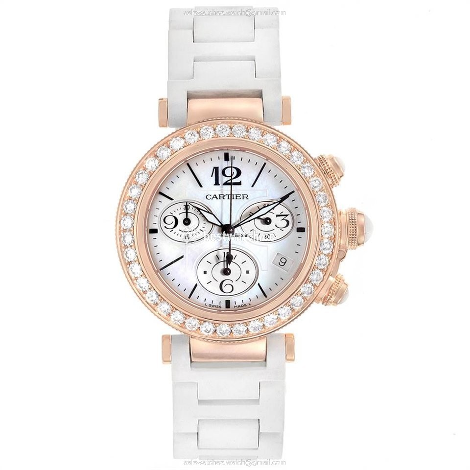IMG_9086 Cartier Pasha Seatimer Womens watch Quartz Rose gold WJ130004 3