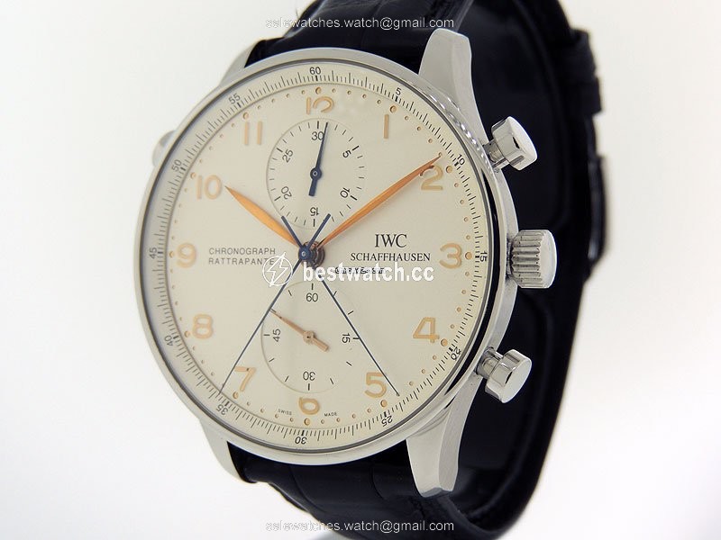 IMG_9086 IWC Portuguese Chronograph Mens watch Unisex Manual winding Steel IW3712-02 3