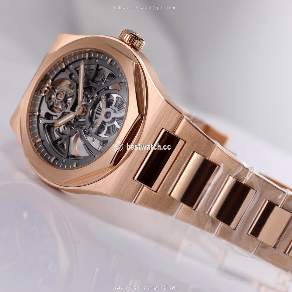 IMG_9086 Girard Perregaux Laureato Mens watch Unisex Automatic Rose gold 81015-52-002-52A 3