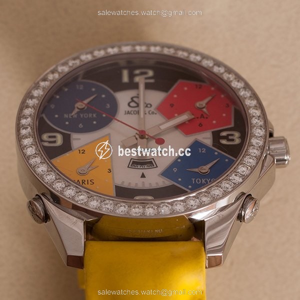 IMG_9086 Jacob & Co. Five Time Zone Mens watch Unisex Quartz Steel JC.4 3