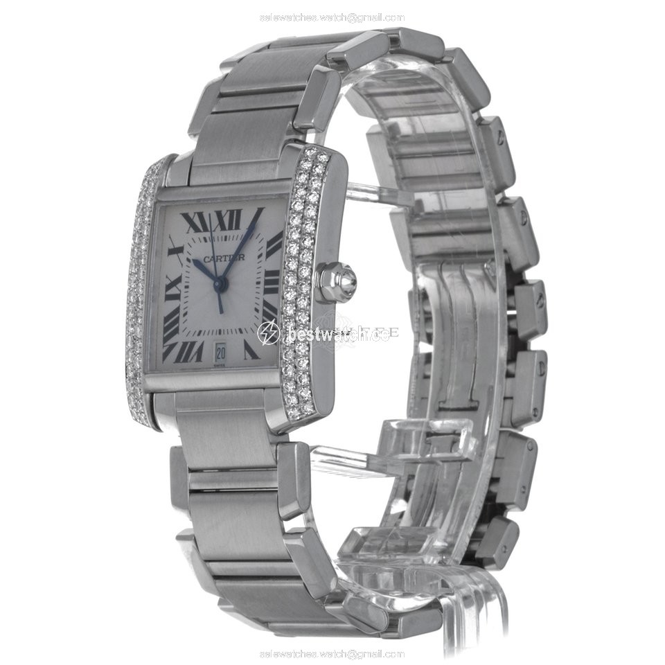IMG_9086 Cartier Tank Francaise Mens watch Unisex Automatic White gold 2366 3