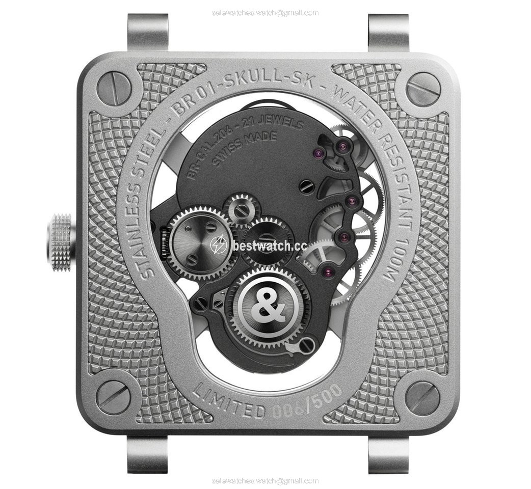IMG_9086 Bell & Ross BR 01 Mens watch Unisex Manual winding Steel BR01-SKULL-SK-FLD 3