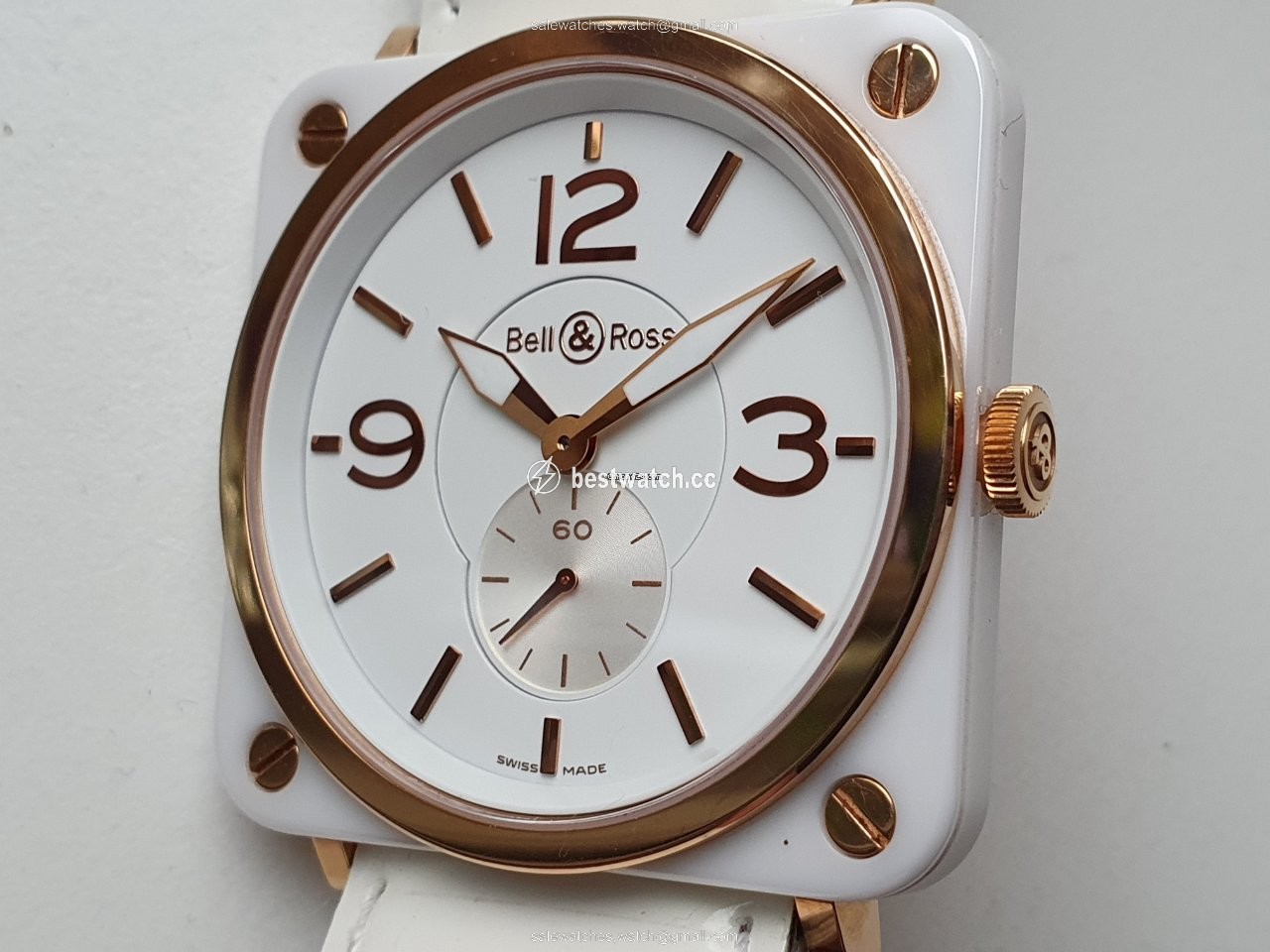 IMG_9086 Bell & Ross BR S Mens watch Unisex Quartz Rose gold BRS-98-WCR 3