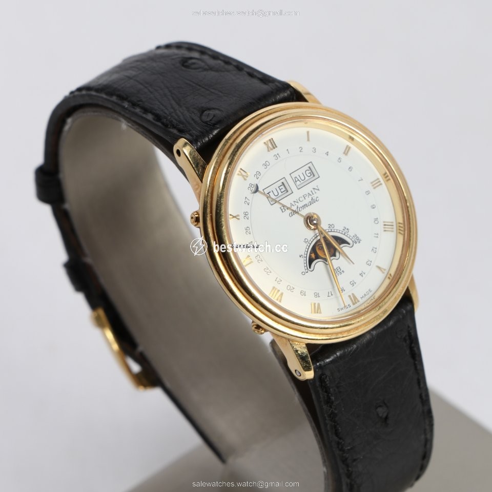 IMG_9086 Blancpain Villeret Moonphase Womens watch Automatic Yellow gold 6595-1141-55 3