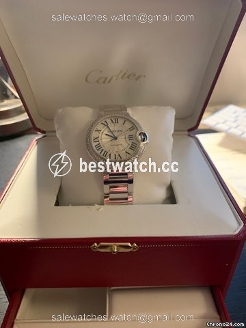 IMG_9086 Cartier Ballon Bleu 36mm Womens watch Automatic White gold WJBB0008 3