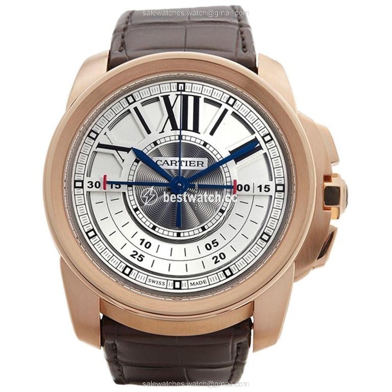 IMG_9086 Cartier Calibre de Cartier Chronograph Mens watch Unisex Automatic Rose gold W7100004 3