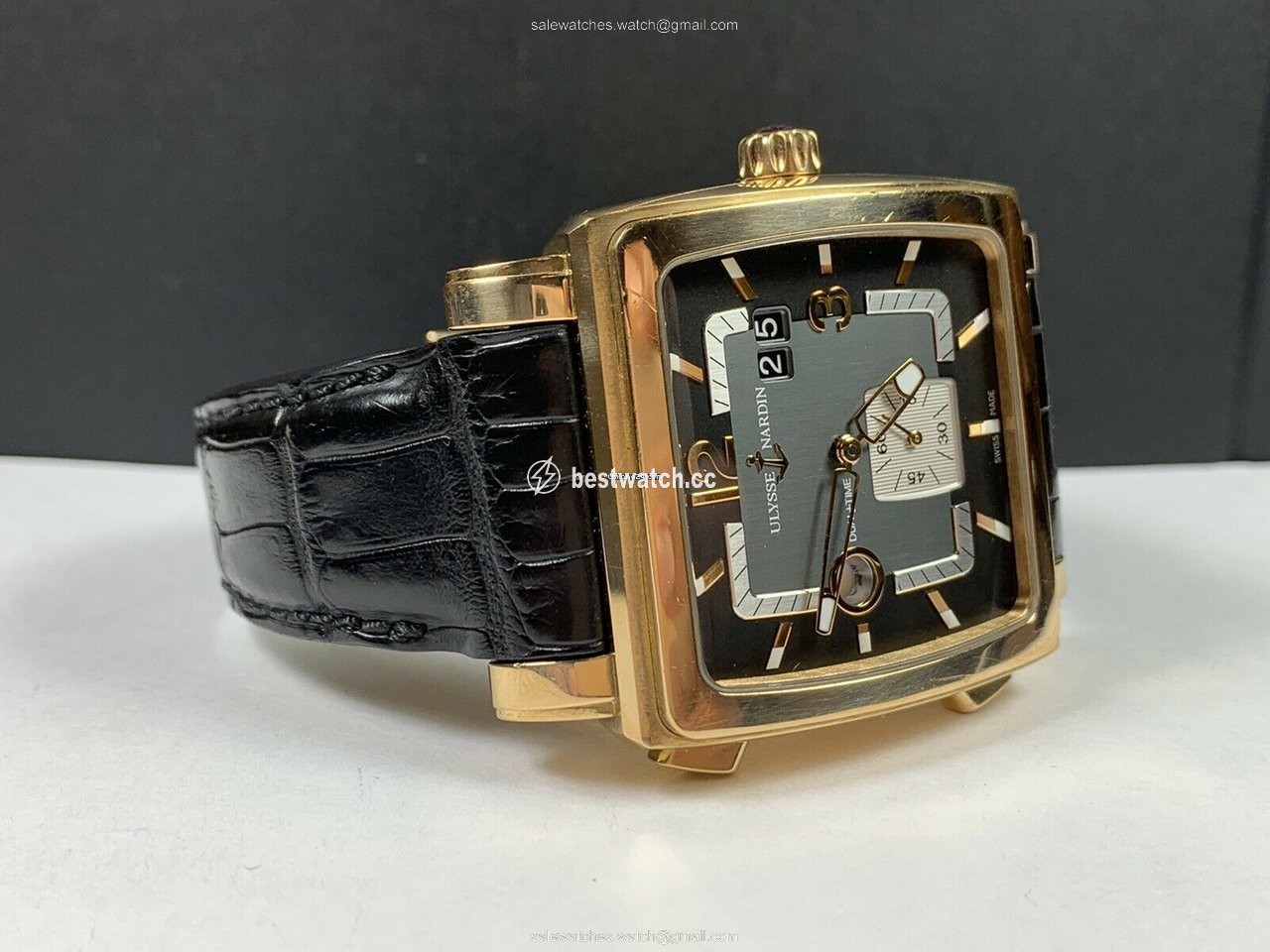 IMG_9086 Ulysse Nardin Quadrato Dual Time Mens watch Unisex Automatic Rose gold 246-92 692 3