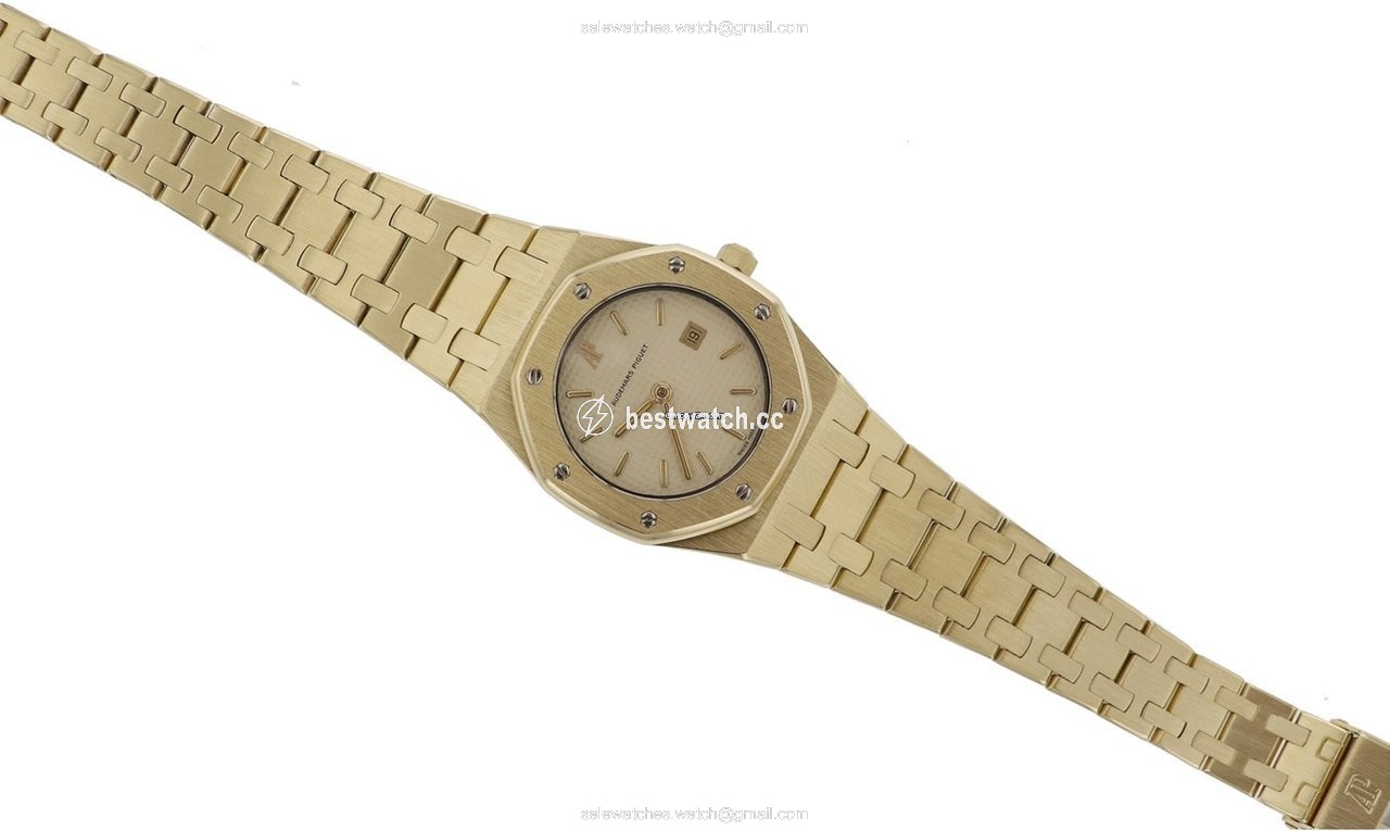 IMG_9086 Audemars Piguet Royal Oak Lady Womens watch Quartz Yellow gold 14470BA 3