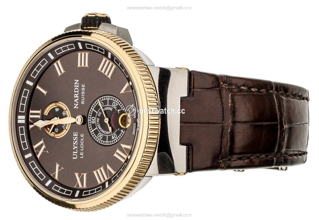 IMG_9086 Ulysse Nardin Marine Chronometer Manufacture Mens watch Unisex Automatic Gold Steel 1185-126 3