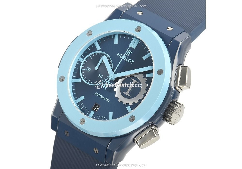 IMG_9086 Hublot Classic Fusion Blue Mens watch Unisex Automatic Ceramic 521.EX.7170.RX.GIT19 3