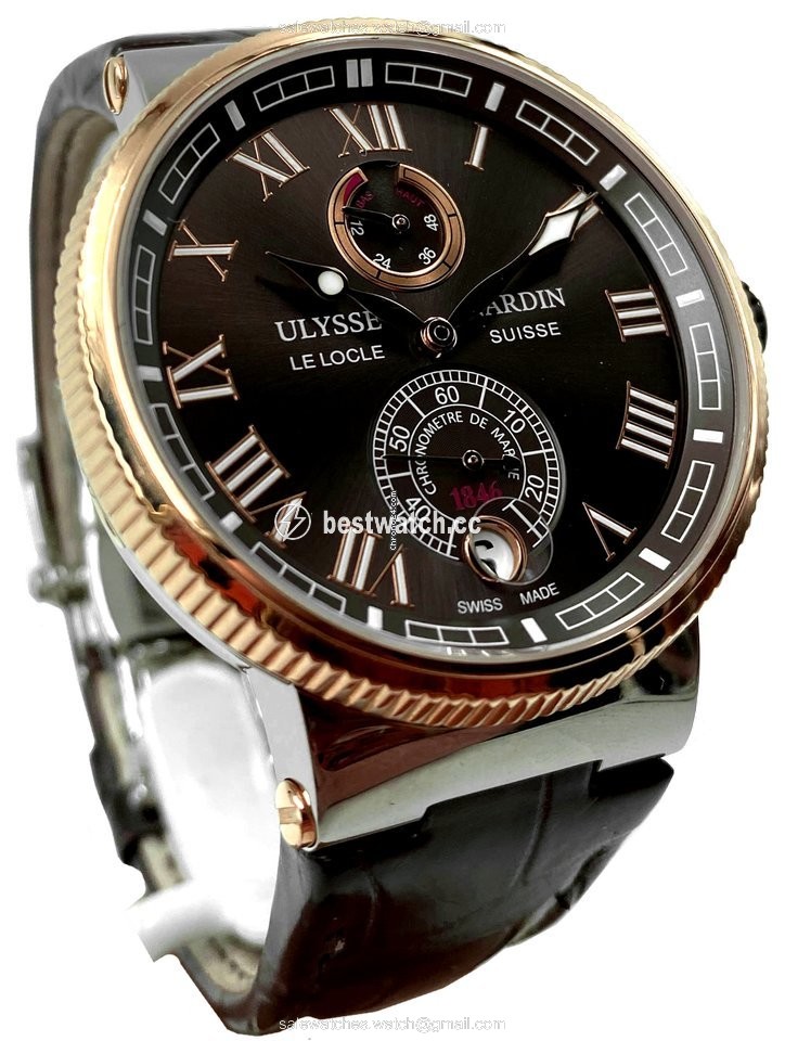 Ulysse Nardin Marine Chronometer Manufacture Mens watch Unisex Automatic Gold Steel 1185-126-3T 45 3