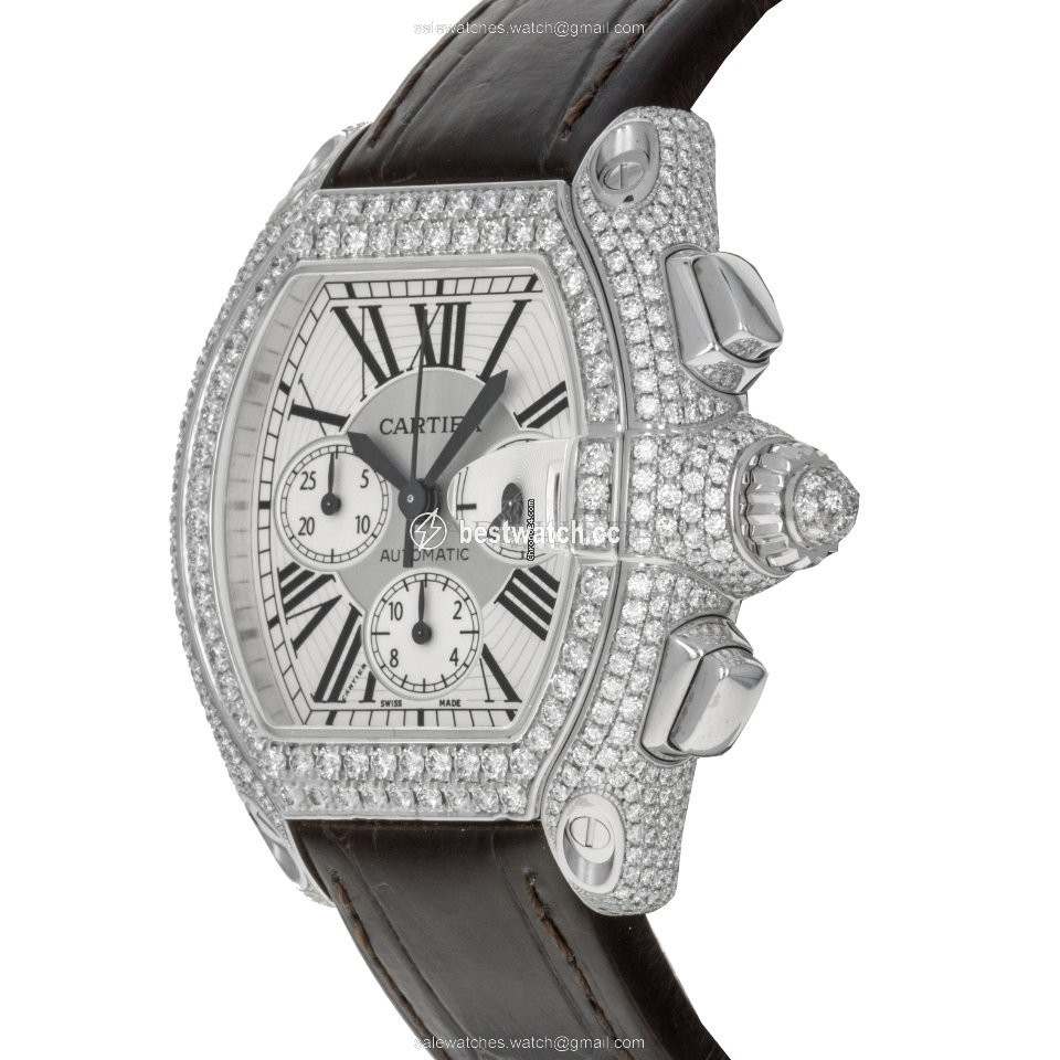IMG_9086 Cartier Roadster Mens watch Unisex Automatic White gold Cartier 2826 3