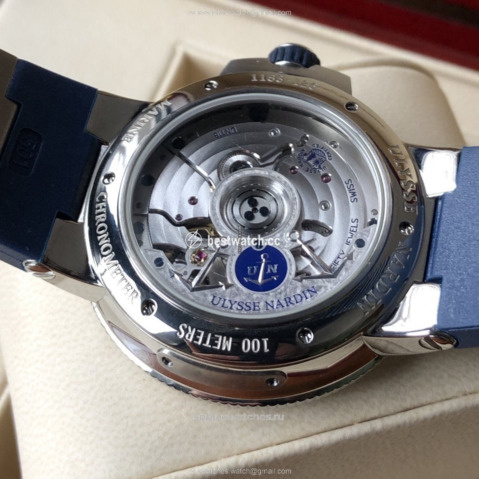 IMG_9086 Ulysse Nardin Marine Chronometer Manufacture Mens watch Unisex Automatic Steel 1183-126-3 43 3