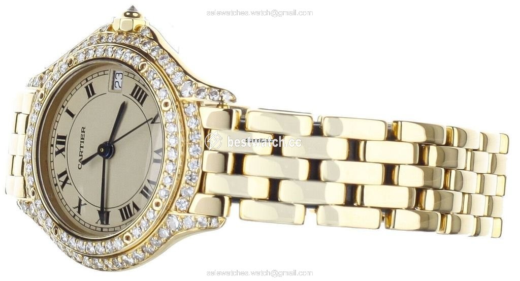 IMG_9086 Cartier Cougar Mens watch Unisex Quartz Yellow gold 887907 3
