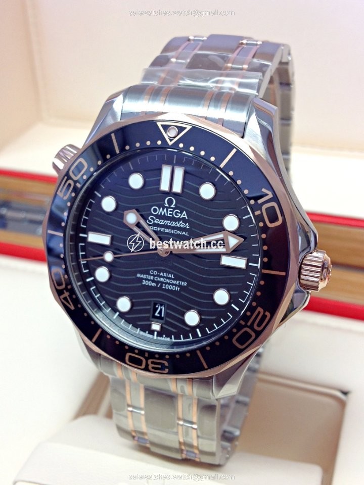 Omega Seamaster Diver 300 M Mens watch Unisex Automatic Gold Steel 210.20.42.20.01.001 3