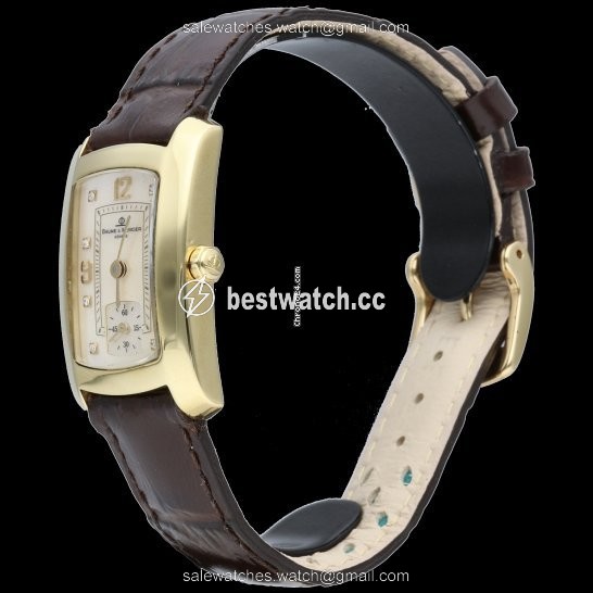 IMG_9086 Baume & Mercier Hampton Womens watch Quartz Yellow gold MV045229 3