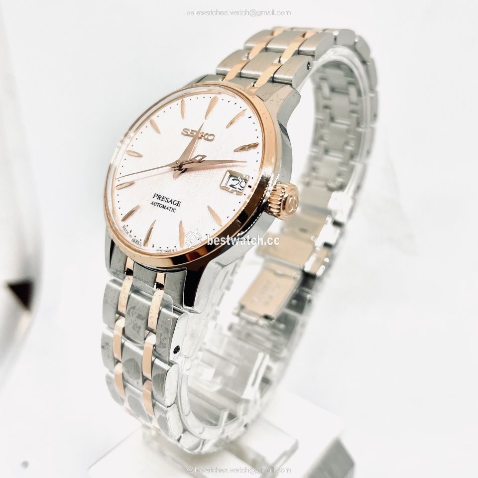 IMG_9086 Seiko Presage Womens watch Automatic Gold Steel SRPF54 3