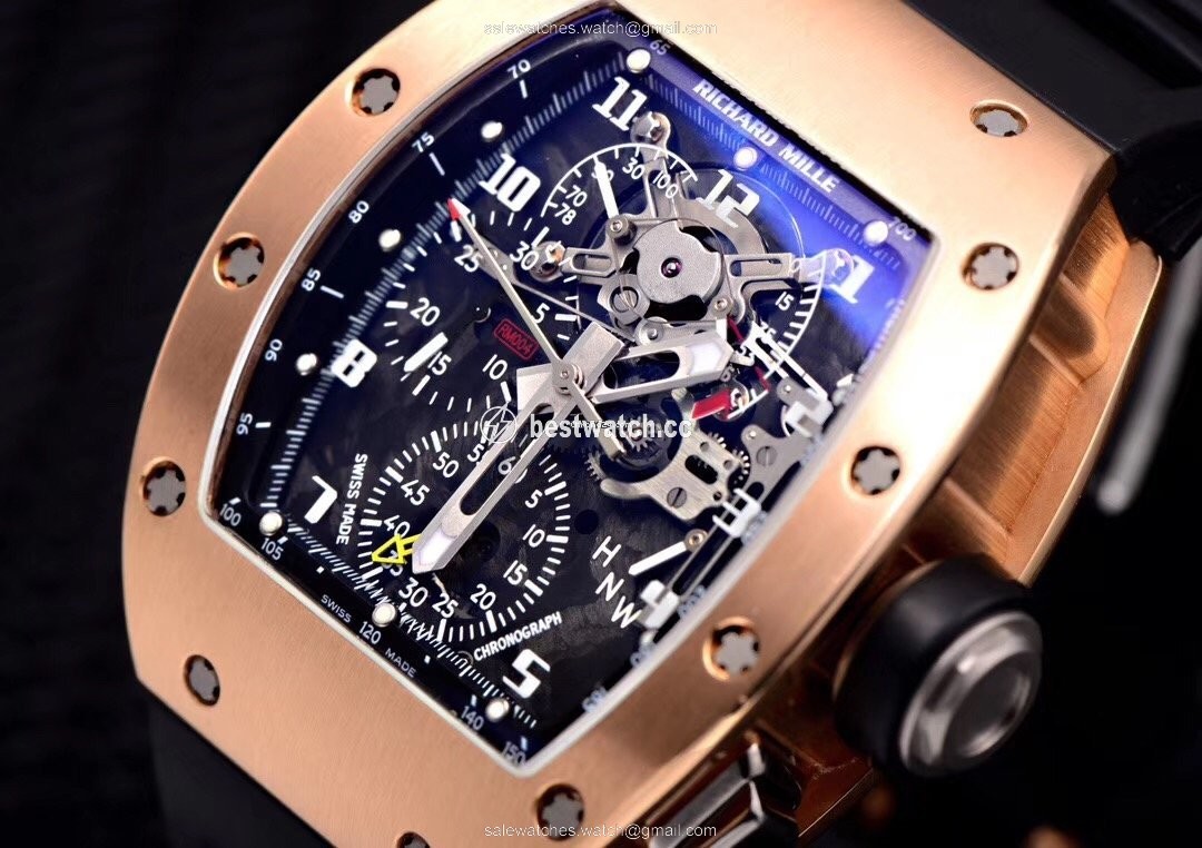 Richard Mille Mens watch Unisex Manual winding Rose gold Richard Mille RM004 AG PG 18K rose gold Full set 3
