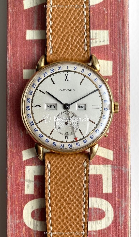 IMG_9086 Movado Mens watch Unisex Manual winding Yellow gold Movado Triple Calendar 3