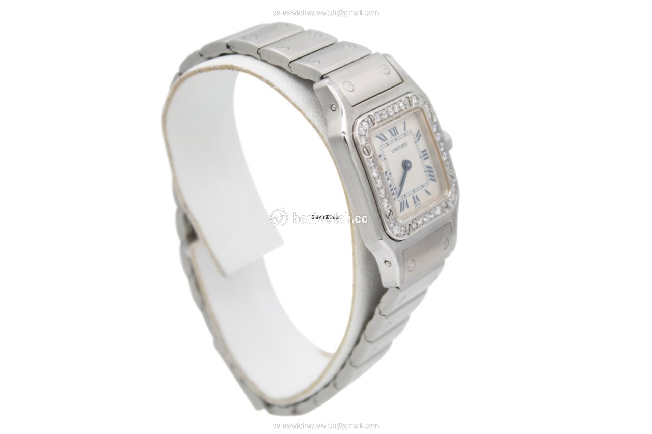 IMG_9086 Cartier Santos Galbee Womens watch Quartz Steel 1565 3