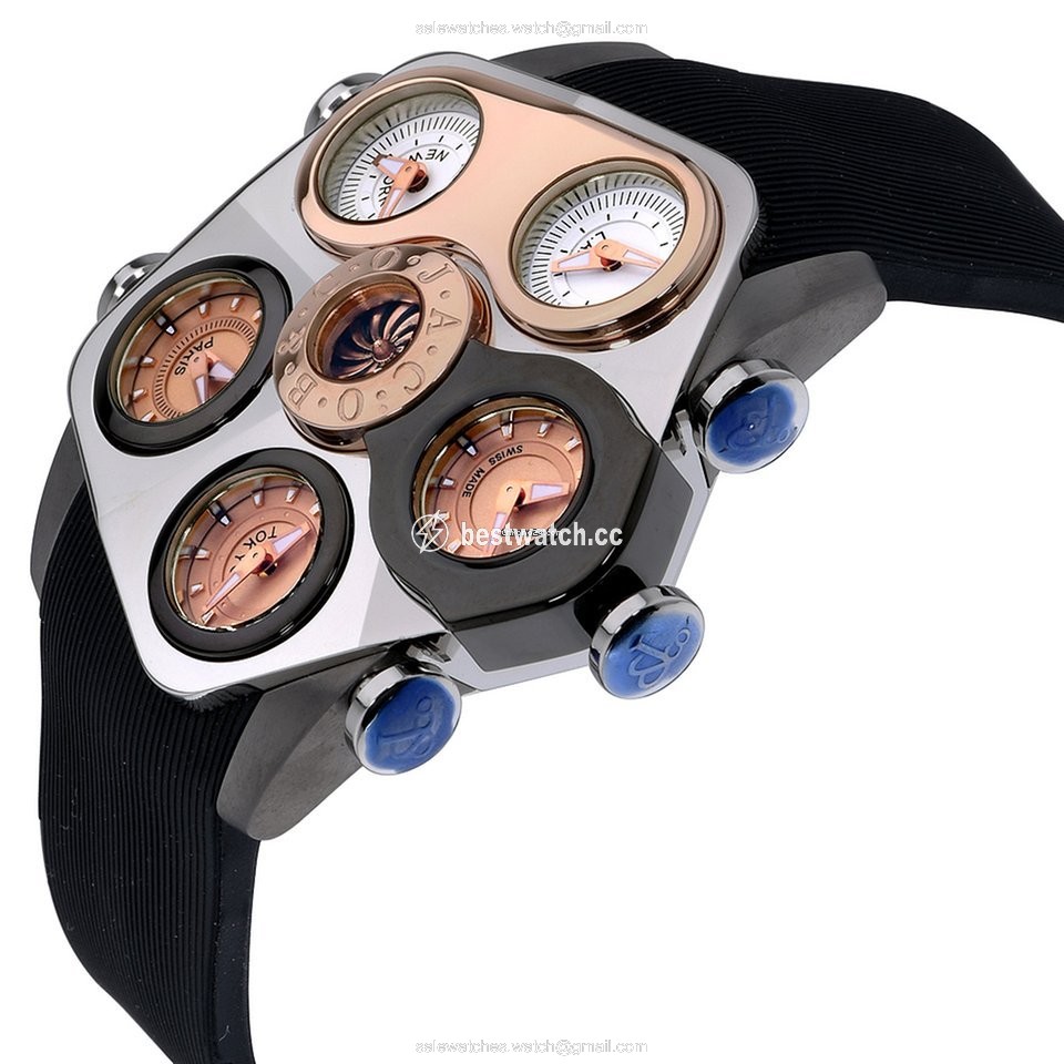 IMG_9086 Jacob & Co. Five Time Zone Mens watch Unisex Quartz Rose gold GR3-14 3