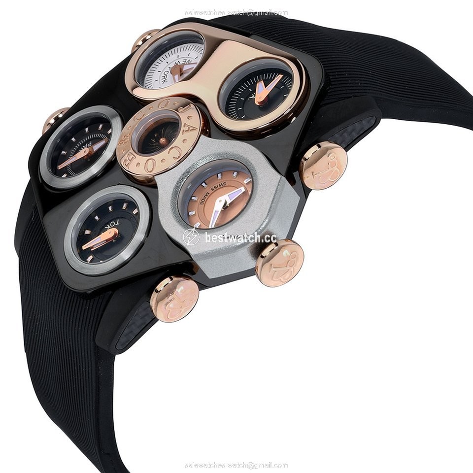 IMG_9086 Jacob & Co. Five Time Zone Mens watch Unisex Quartz Rose gold GR1-24 3