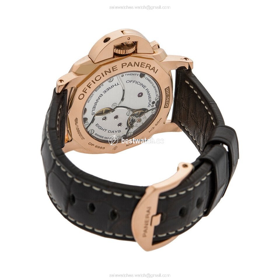 IMG_9086 Panerai Luminor 1950 8 Days GMT Mens watch Unisex Manual winding Rose gold PAM 576 3