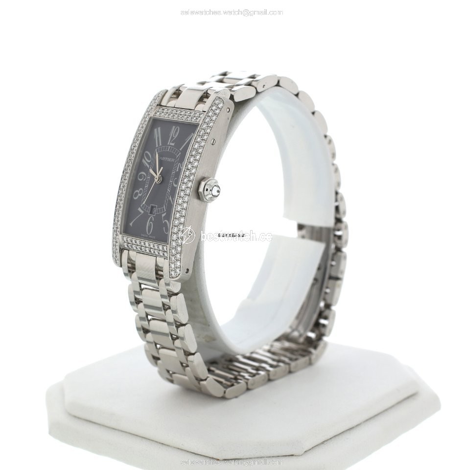 IMG_9086 Cartier Tank Americaine Womens watch Automatic White gold WB7045L1 3