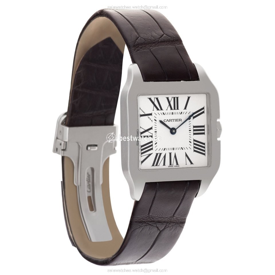 IMG_9086 Cartier Santos Dumont Quartz White gold W2009451 3