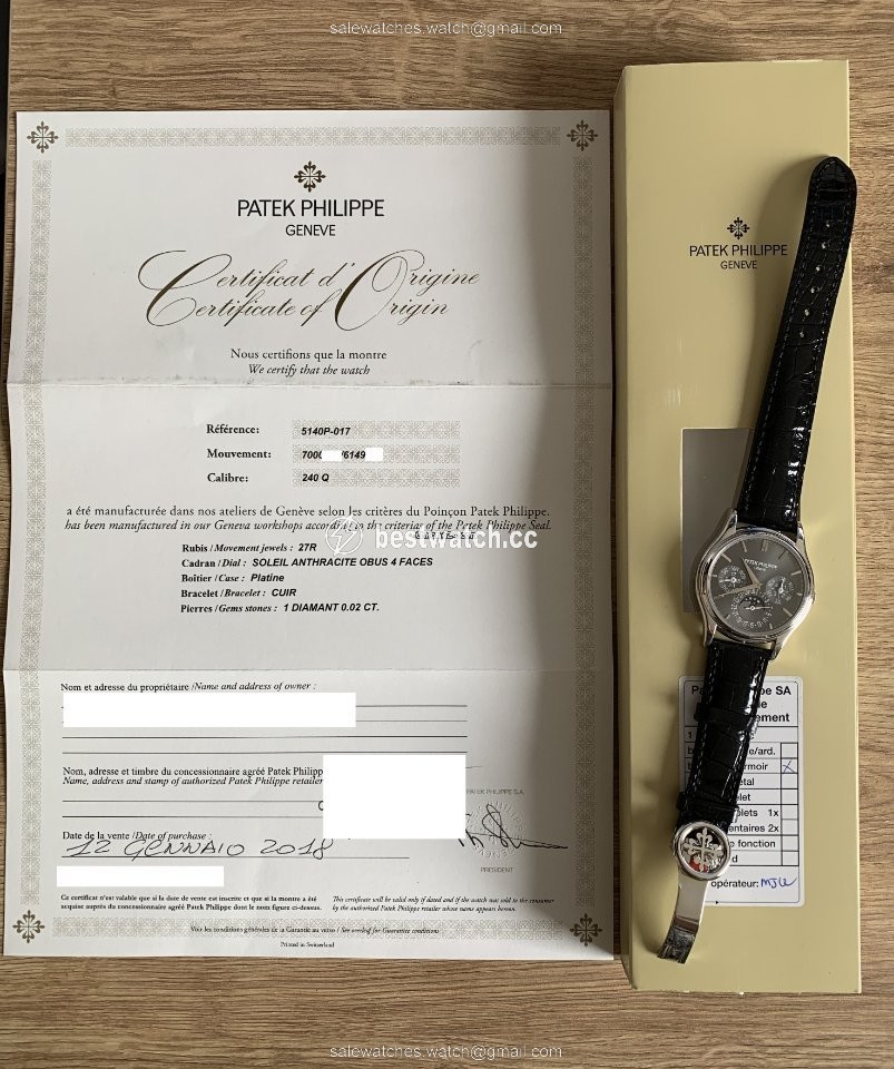 IMG_9086 Patek Philippe Perpetual Calendar Mens watch Unisex Automatic Platinum 5140P-017 3