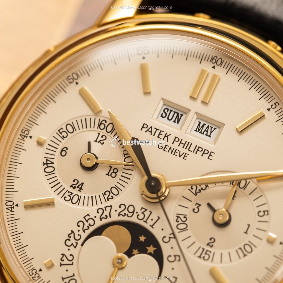 IMG_9086 Patek Philippe Perpetual Calendar Chronograph Mens watch Unisex Manual winding Yellow gold 3971 3