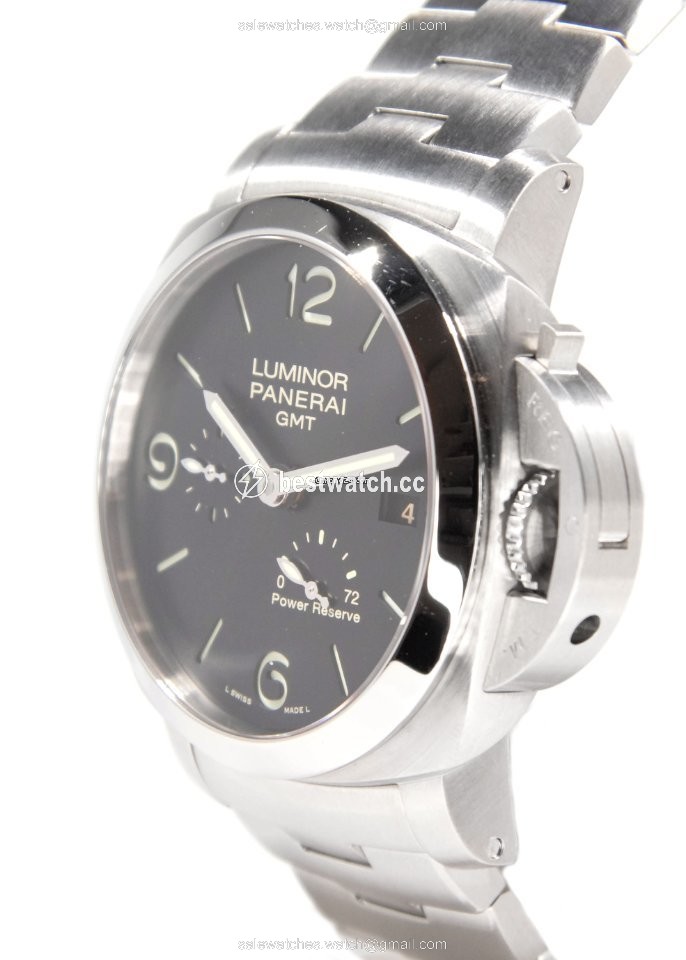 IMG_9086 Panerai Luminor 1950 3 Days GMT Power Reserve Automatic Mens watch Unisex Automatic Steel PAM 00347 3