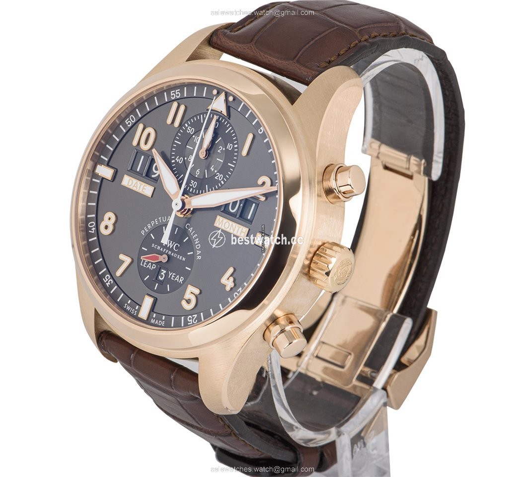 IMG_9086 IWC Pilot Spitfire Perpetual Calendar Digital Date-Month Mens watch Unisex Automatic Rose gold IW379105 3