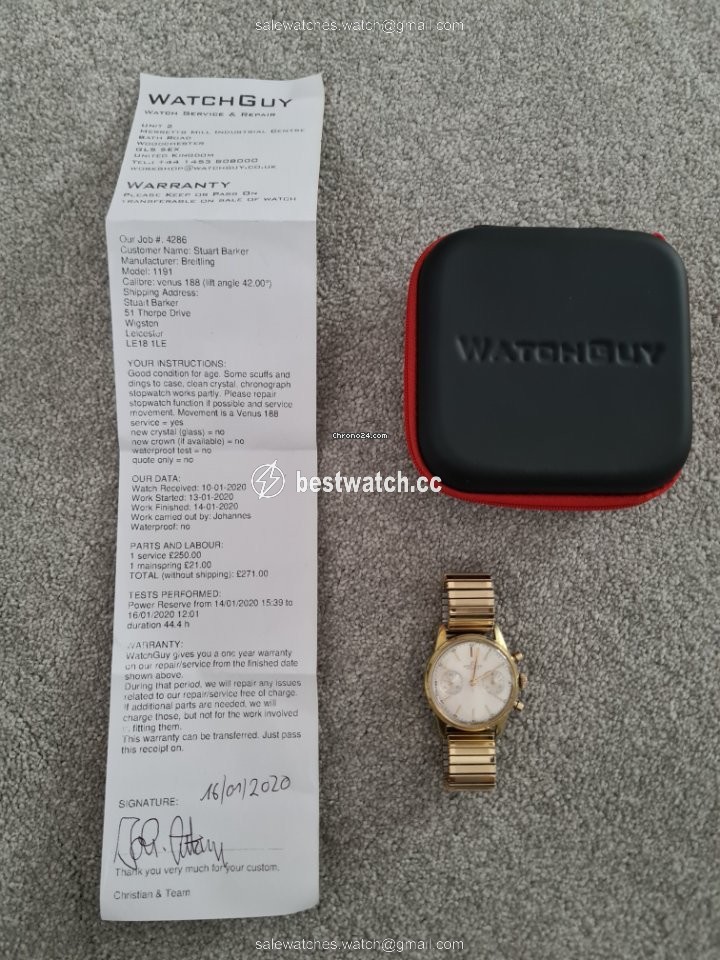 Breitling Mens watch Unisex Manual winding Gold Steel 1191 3