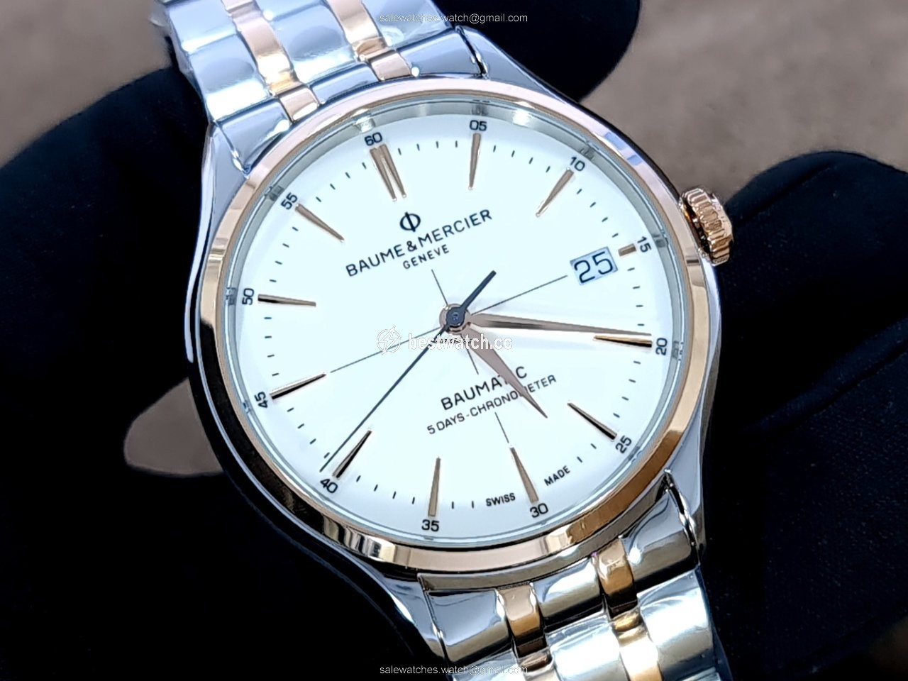 IMG_9086 Baume & Mercier Clifton Mens watch Unisex Automatic Gold Steel M0A10458 3