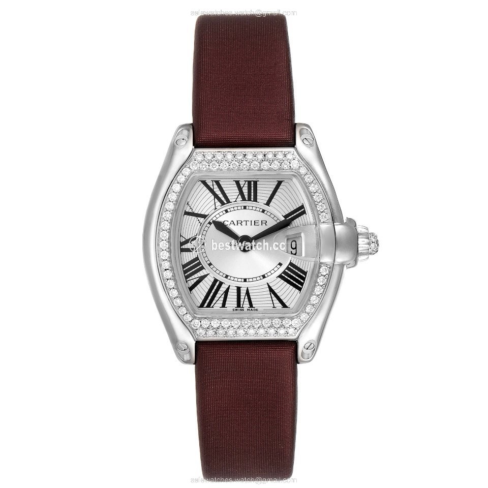 IMG_9086 Cartier Roadster Womens watch Quartz White gold WE500260 3