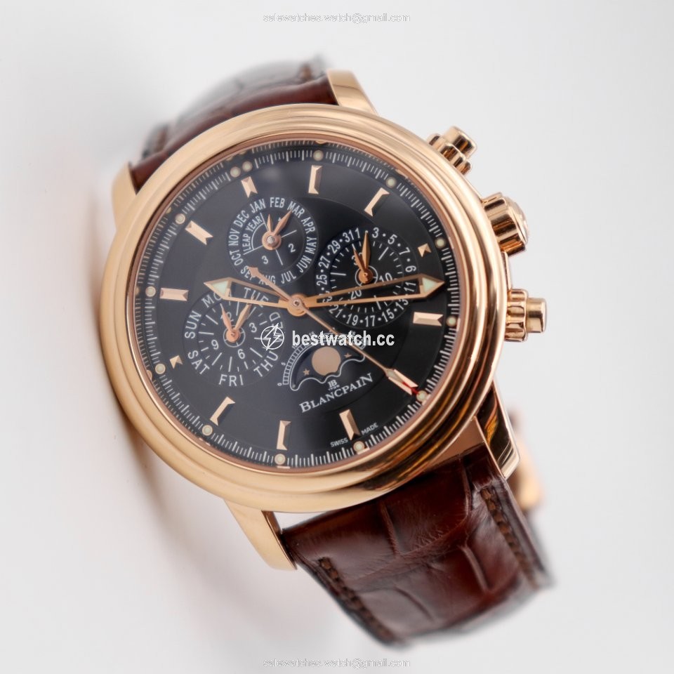 IMG_9086 Blancpain Leman Fly-Back Mens watch Unisex Automatic Rose gold 2685F-3630-53B 3