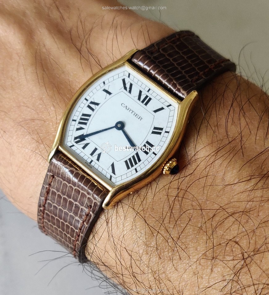 IMG_9086 Cartier Tortue Mens watch Unisex Manual winding Yellow gold 10712 3