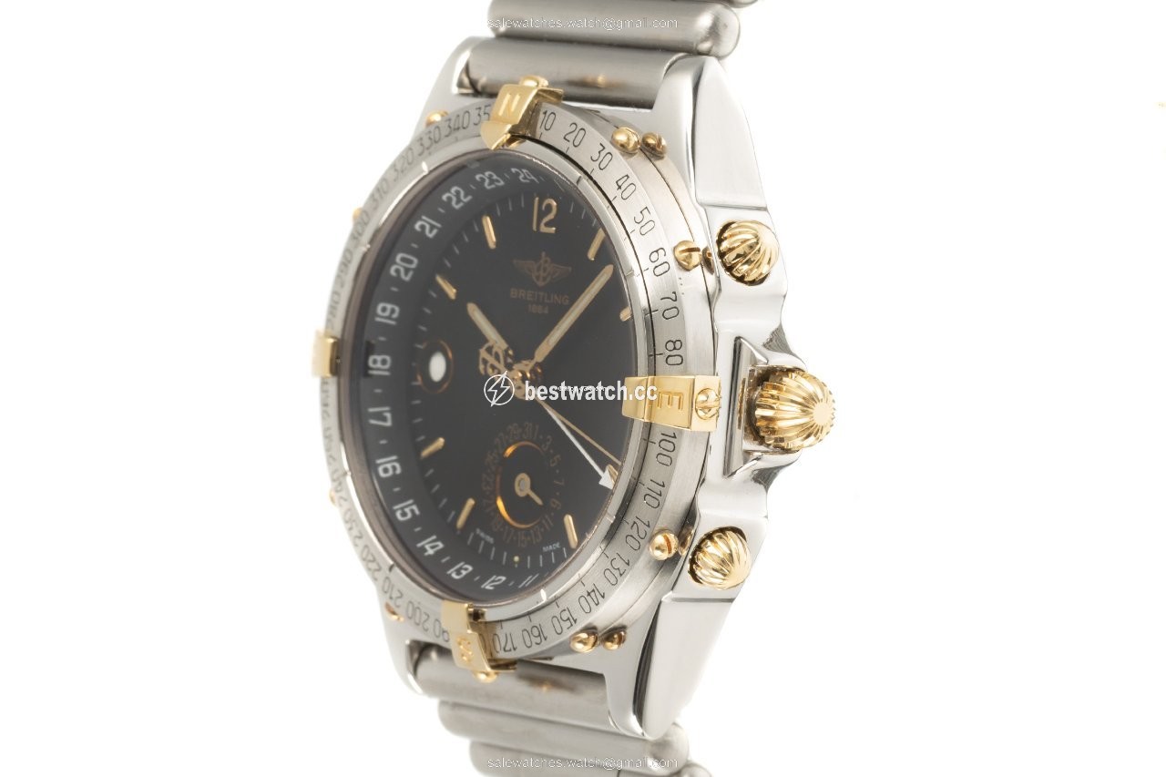 Breitling Duograph Mens watch Unisex Automatic Gold Steel B15047 3