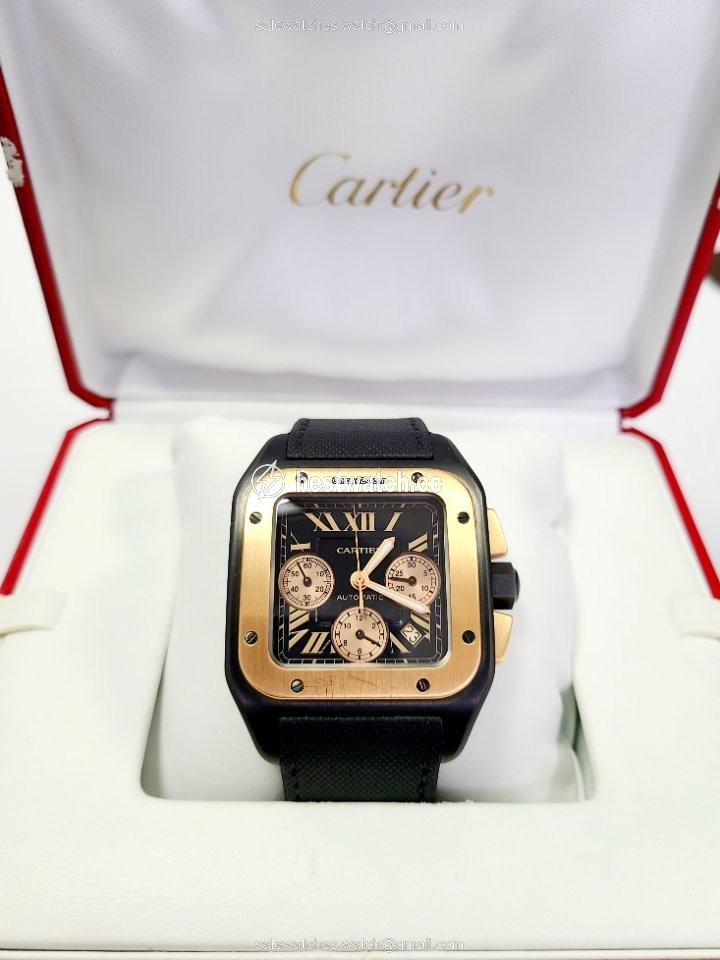 Cartier Santos 100 Mens watch Unisex Automatic Rose gold W2020004 3