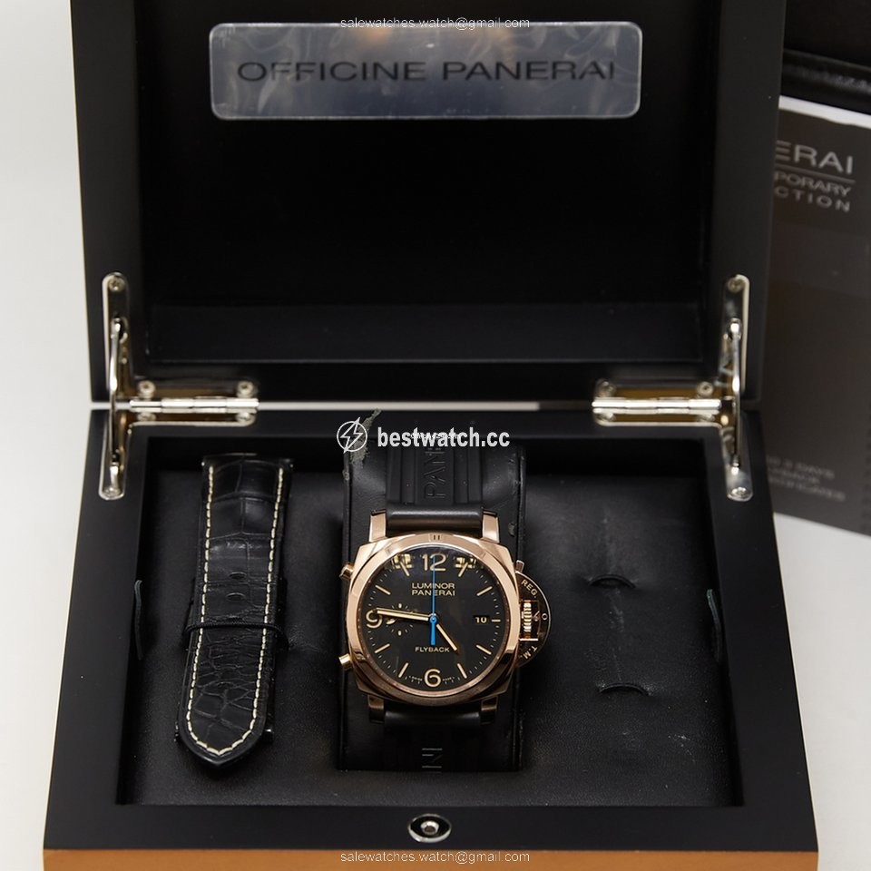 IMG_9086 Panerai Luminor 1950 3 Days Chrono Flyback Mens watch Unisex Automatic Rose gold PAM00525 3