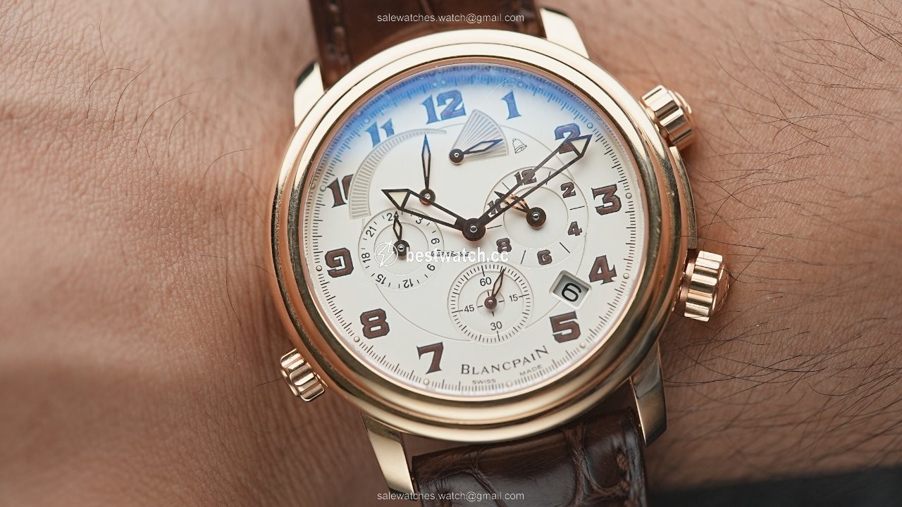 IMG_9086 Blancpain Leman Reveil GMT Mens watch Unisex Automatic Rose gold 2041-3642M-53B 3
