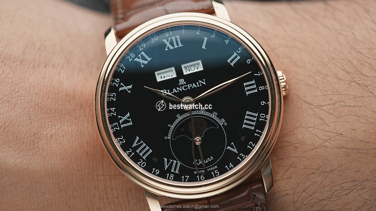 IMG_9086 Blancpain Villeret Quantieme Complet Mens watch Unisex Automatic Rose gold 6639-3637-55b 3